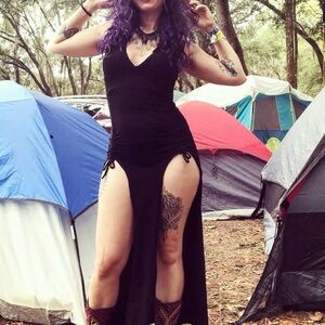 Black Sleeveless Maxi Dress with High Slit